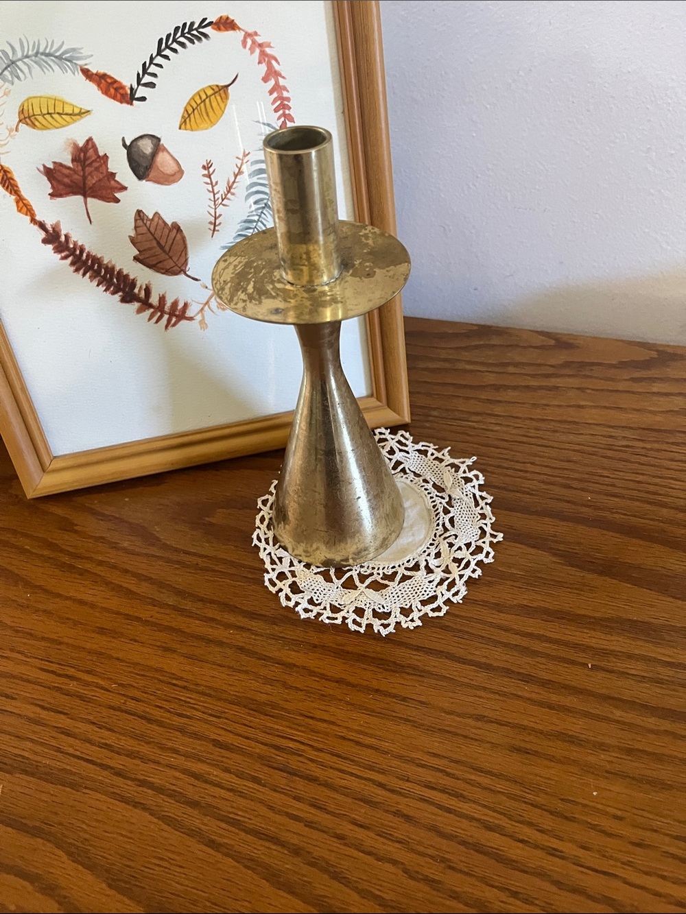 Mid century Brass Taper Candle Holder - Gold Finish